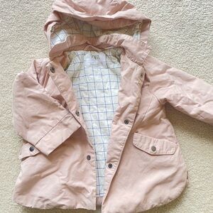 Zara Baby Pink Hooded Jacket Coat 12-18 months 🥂